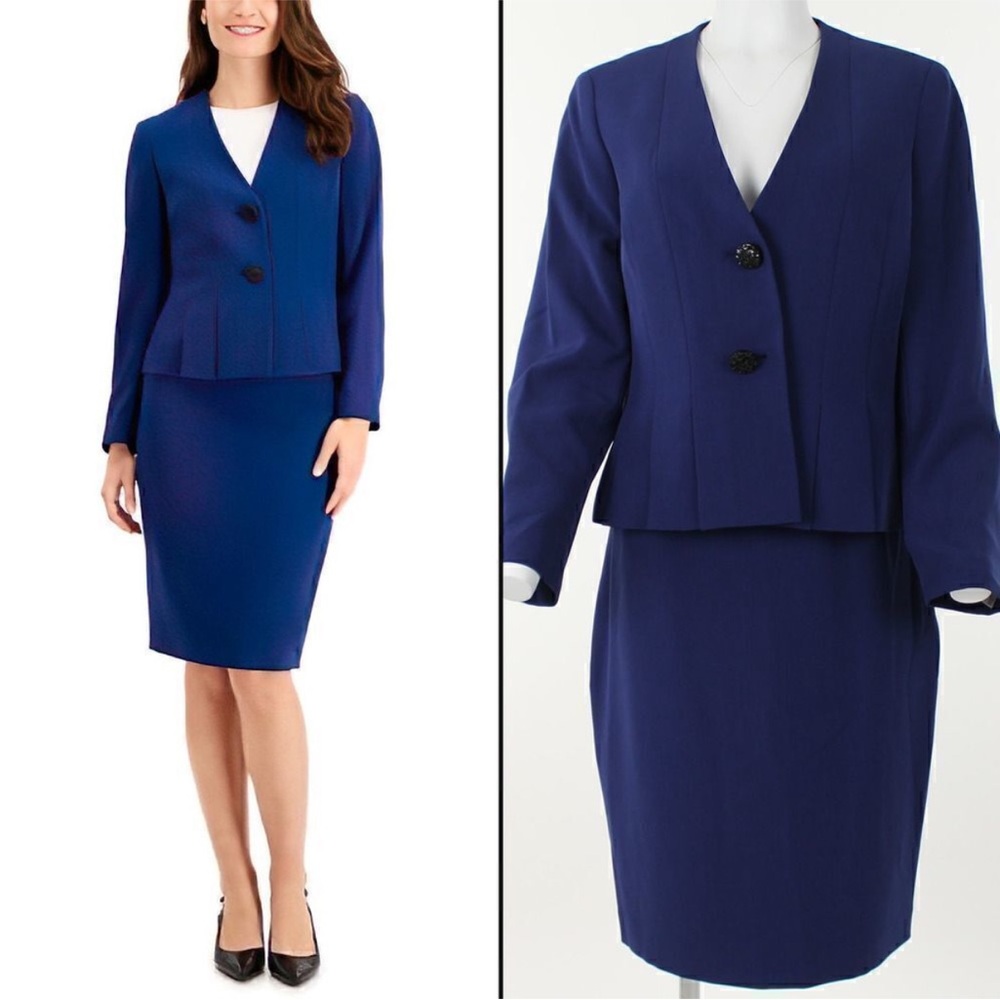 Le Suit Crepe Full Women's Skirt Suit